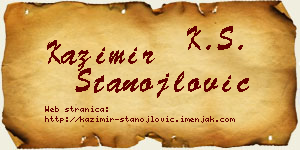 Kazimir Stanojlović vizit kartica